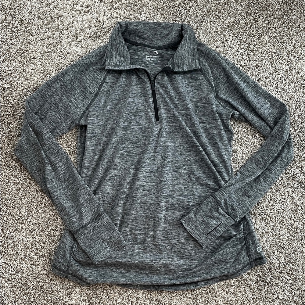 Gap Fit Medium (Maternity) Gray Quarter-Zip Pullover